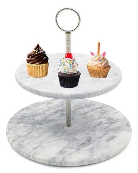 1. MARBLE CAKE STAND – 2 TIERED 